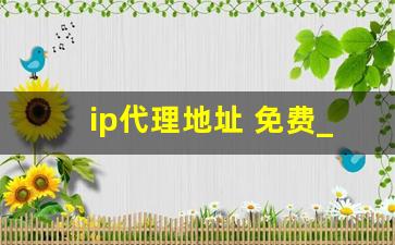 ip代理地址 免费_免费高匿代理ip地址